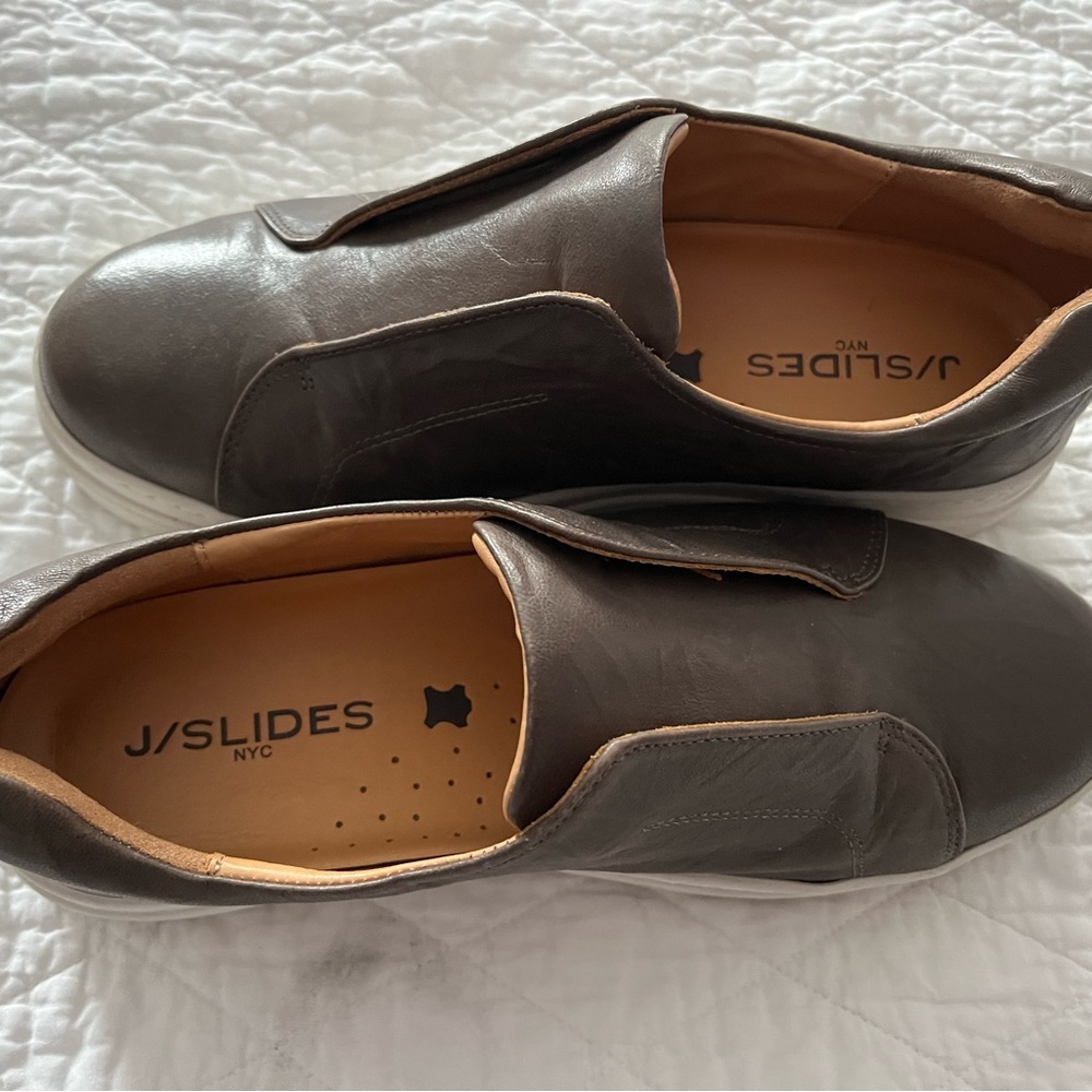 Brown Leather Platform J/Slides NYC size 8